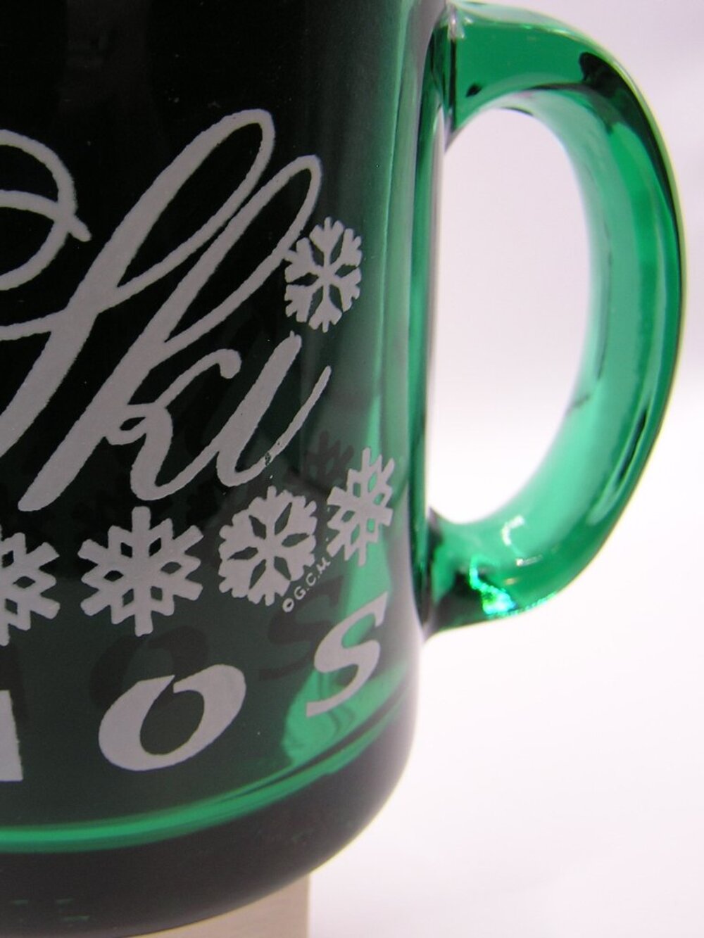 Vintage Emerald Green Ski Taos Glass Coffee Mug - Picture 4 of 8